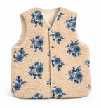 Gilet sherpa brodé  fleuri Myle création