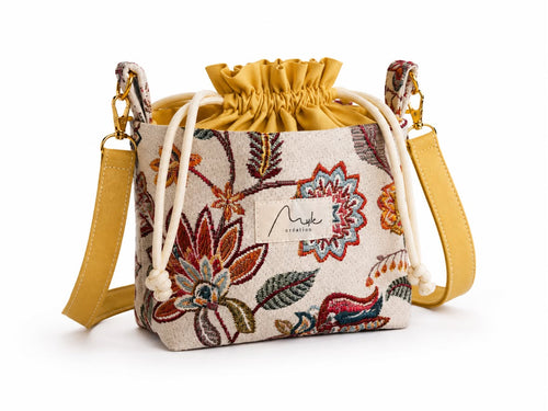 sac seau jacquard fleuri Myle création