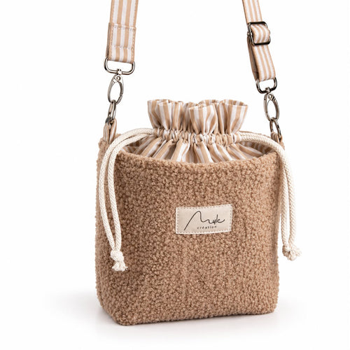 sac seau bouclette beige Myle création