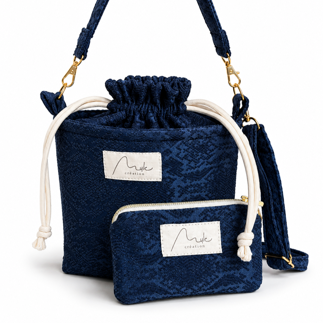 sac seau bleu Myle création