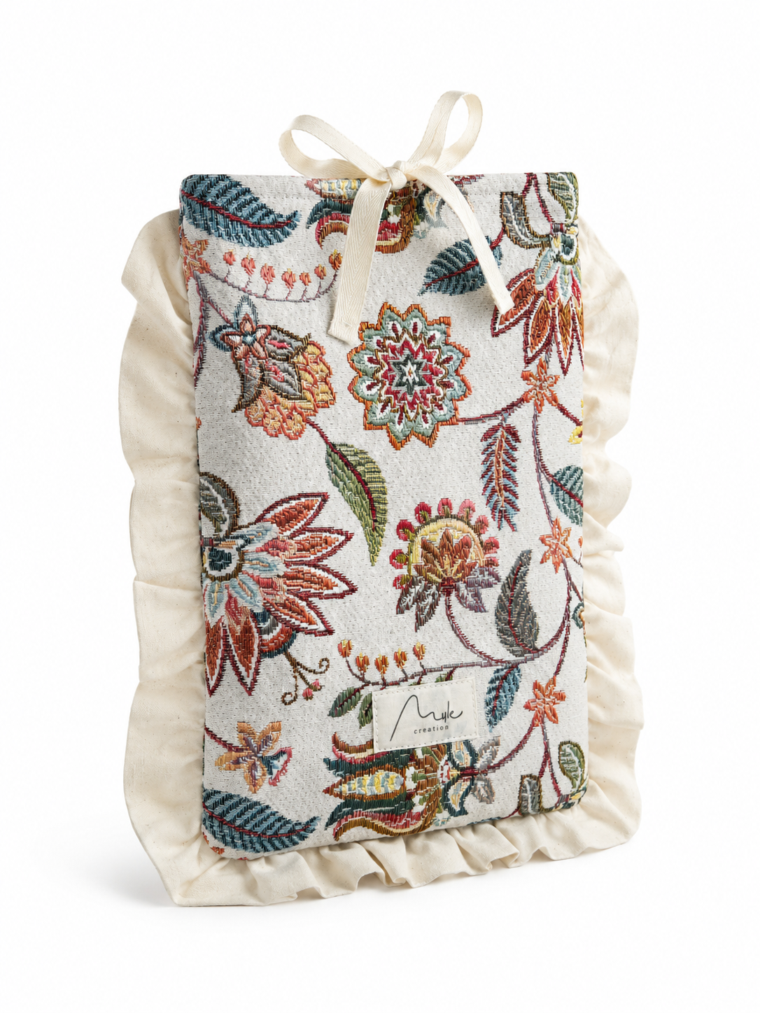 Pochette tablette en jacquard fleuri Myle création